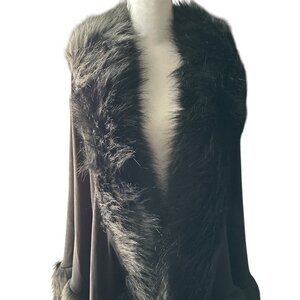 Fabulous Furs Faux Black Fox Fur Shawl - Mint Condition - Barely Used - One Size